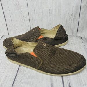 Olukai Flats Women's‎ 6.5 Waialua Mesh Slip-On Brown Beach Casual Shoes Vacation